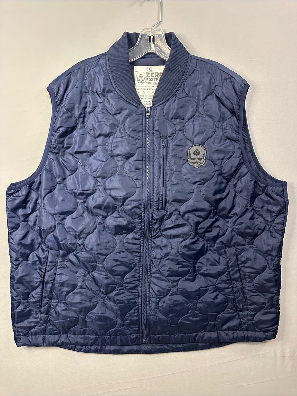 Zero Foxtrot Woobie Vest Men's 2XL Navy Blue Quilted Zip NWOT